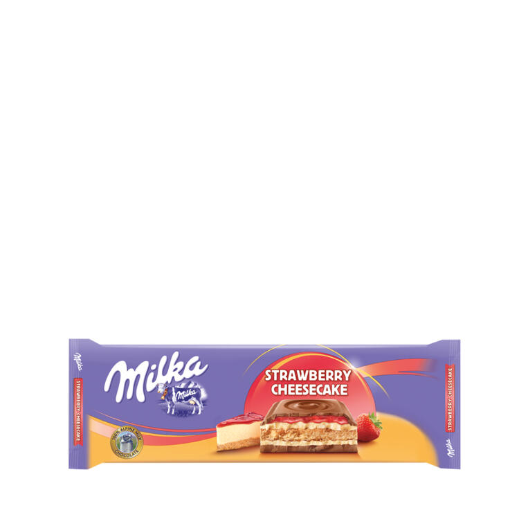 Молочный шоколад с клубничным чизкейком